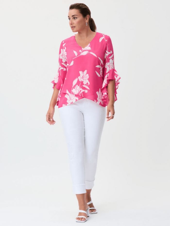 Joseph Ribkoff Tops Joseph Ribkoff Pink Printed Top 232139 4037 izzi-of-baslow