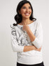 Joseph Ribkoff Tops Joseph Ribkoff White With Black Knit 211938 1846 izzi-of-baslow