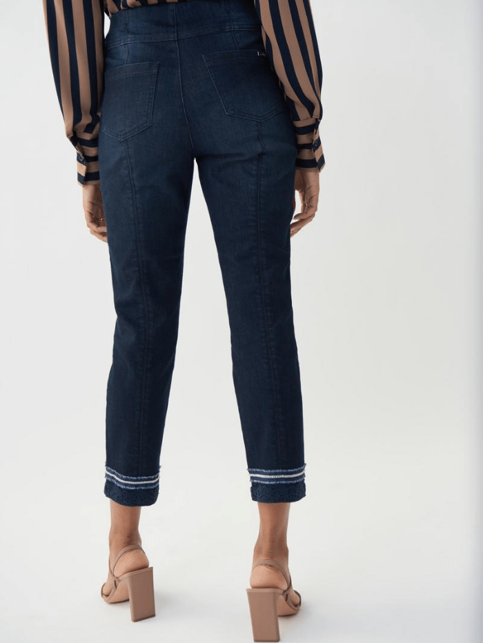 Joseph Ribkoff Trousers: Jeans Joseph Ribkoff Blue Denim Pull On Pattern Hem Jeans 222923 3302 izzi-of-baslow