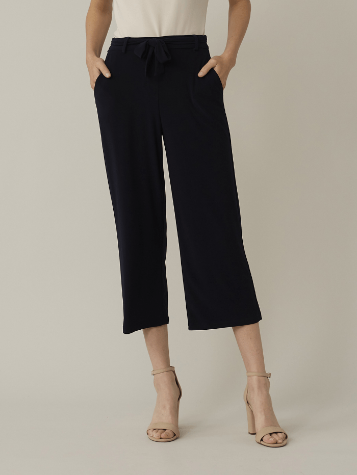 Joseph Ribkoff Trousers Joseph Ribkoff Black Belted Culotte Trousers 221278 izzi-of-baslow