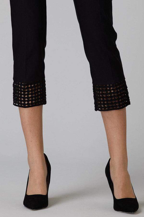 Joseph Ribkoff Trousers Joseph Ribkoff Black Cutout Hem Crop Trousers 201437 izzi-of-baslow