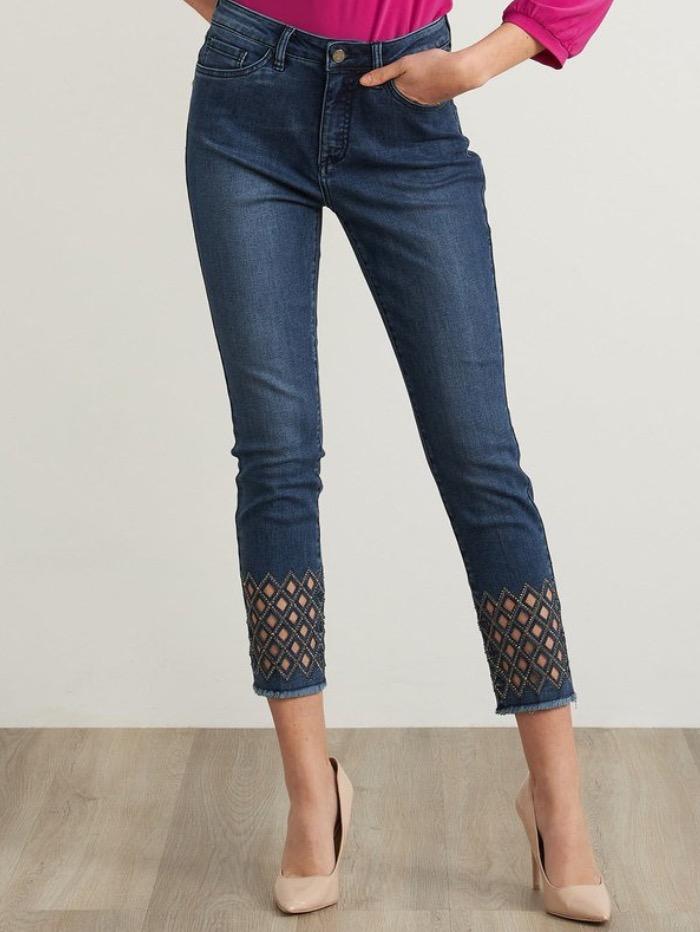 Joseph Ribkoff Trousers Joseph Ribkoff Jean With Cut Out Detail 211967 3699 izzi-of-baslow