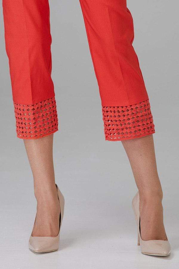 Joseph Ribkoff Trousers Joseph Ribkoff Papaya Cutout Hem Crop Trousers 201437 izzi-of-baslow