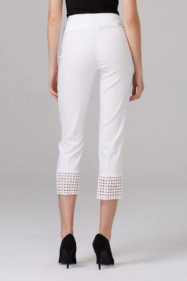 Joseph Ribkoff Trousers Joseph Ribkoff White Cutout Hem Crop Trousers 201437 izzi-of-baslow
