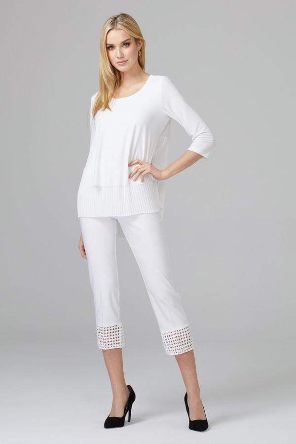 Joseph Ribkoff Trousers Joseph Ribkoff White Cutout Hem Crop Trousers 201437 izzi-of-baslow