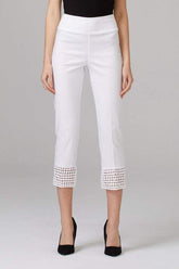 Joseph Ribkoff Trousers Joseph Ribkoff White Cutout Hem Crop Trousers 201437 izzi-of-baslow