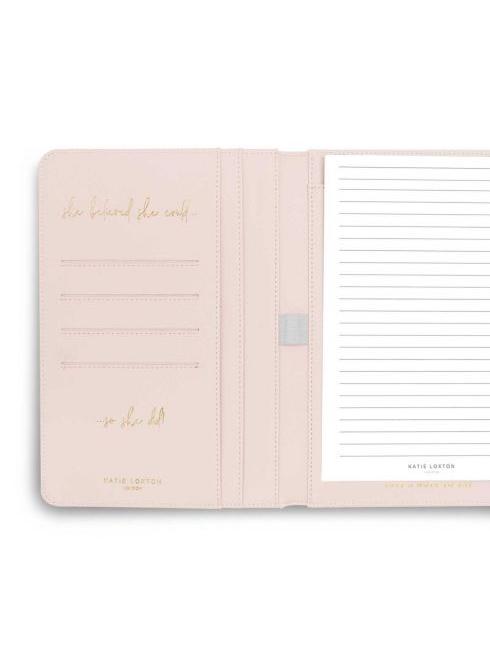 Katie Loxton Accessories One Size Katie Loxton A5 Portfolio Organiser Live Laugh Love Blush Pink KLB712 izzi-of-baslow