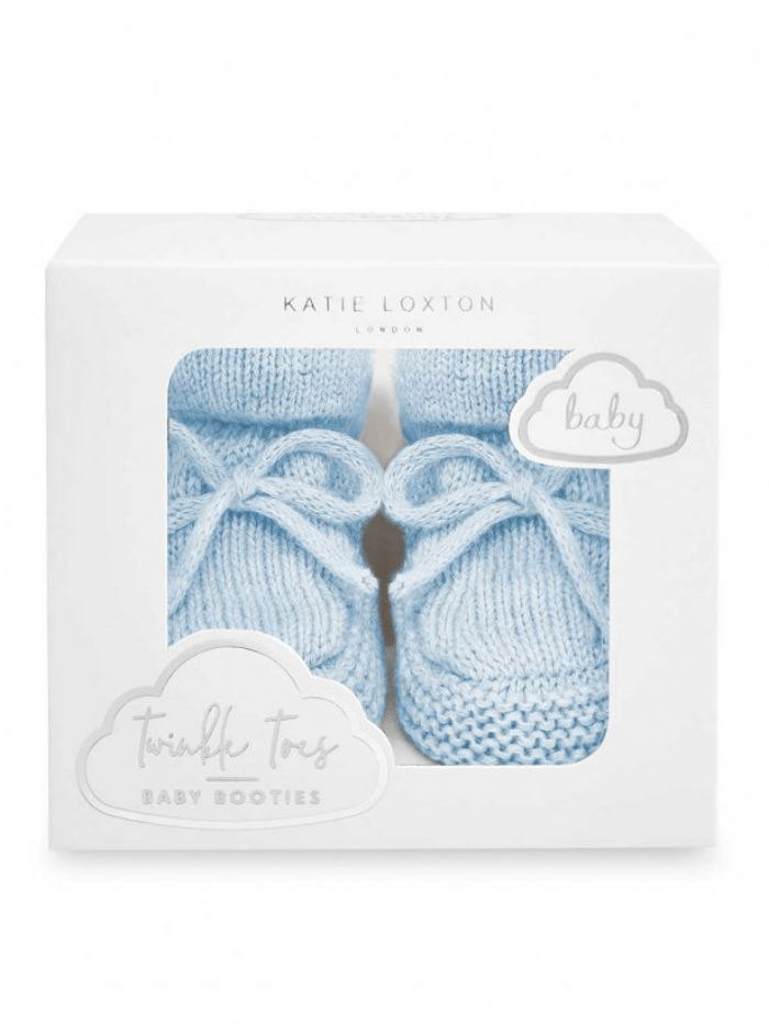 Katie Loxton Accessories One Size Katie Loxton Baby Blue Knitted Baby Booties BA0076 izzi-of-baslow