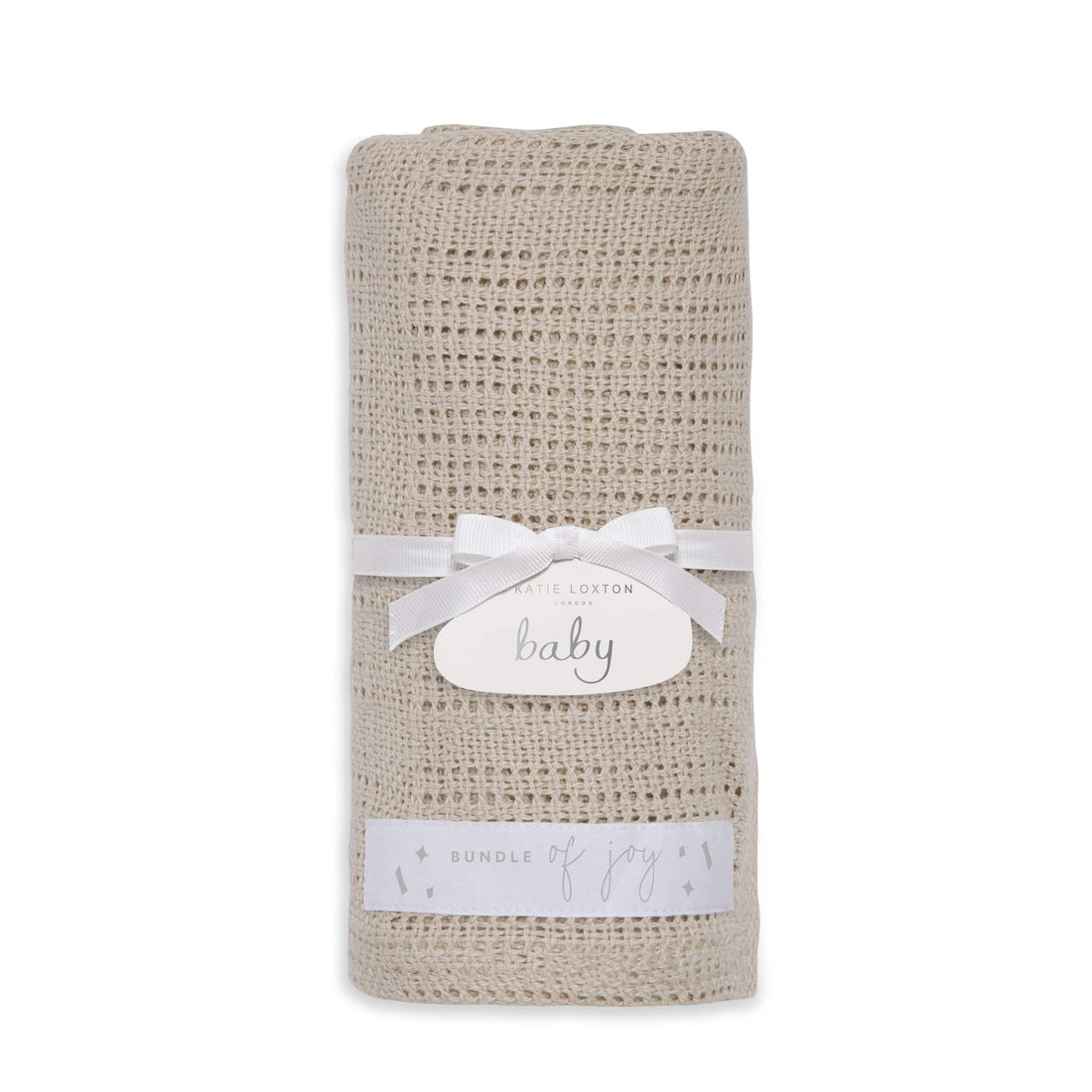 Katie Loxton Accessories One Size Katie Loxton Bundle Of Joy Cotton Baby Blanket Beige BA0057 izzi-of-baslow