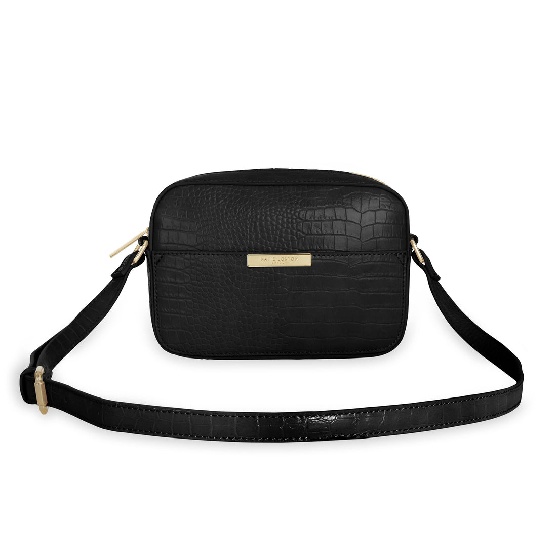 Katie Loxton Accessories One Size Katie Loxton Celine Faux Croc Black Cross Body Bag KLB899 izzi-of-baslow