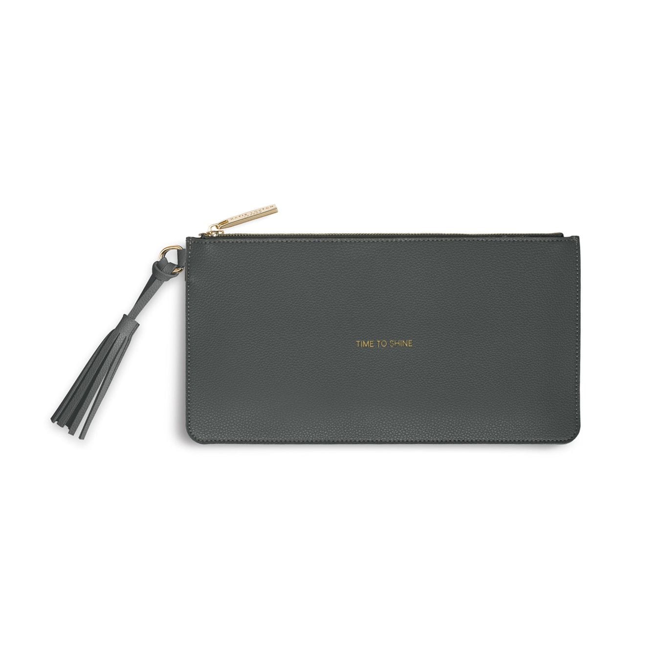 Katie Loxton Accessories One Size Katie Loxton Florrie Tassel Time To Shine Pouch Charcoal KLB374 izzi-of-baslow