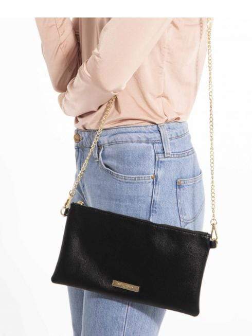 Katie Loxton Accessories One Size Katie Loxton Freya Black Cross Body Bag With Chain Strap KLB660 izzi-of-baslow