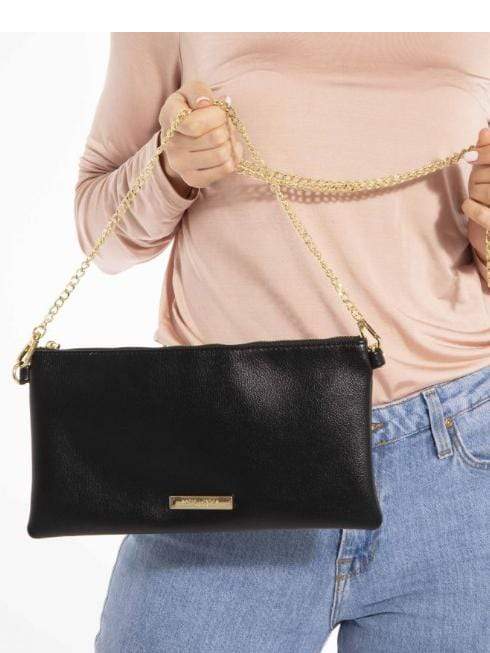 Katie Loxton Accessories One Size Katie Loxton Freya Black Cross Body Bag With Chain Strap KLB660 izzi-of-baslow