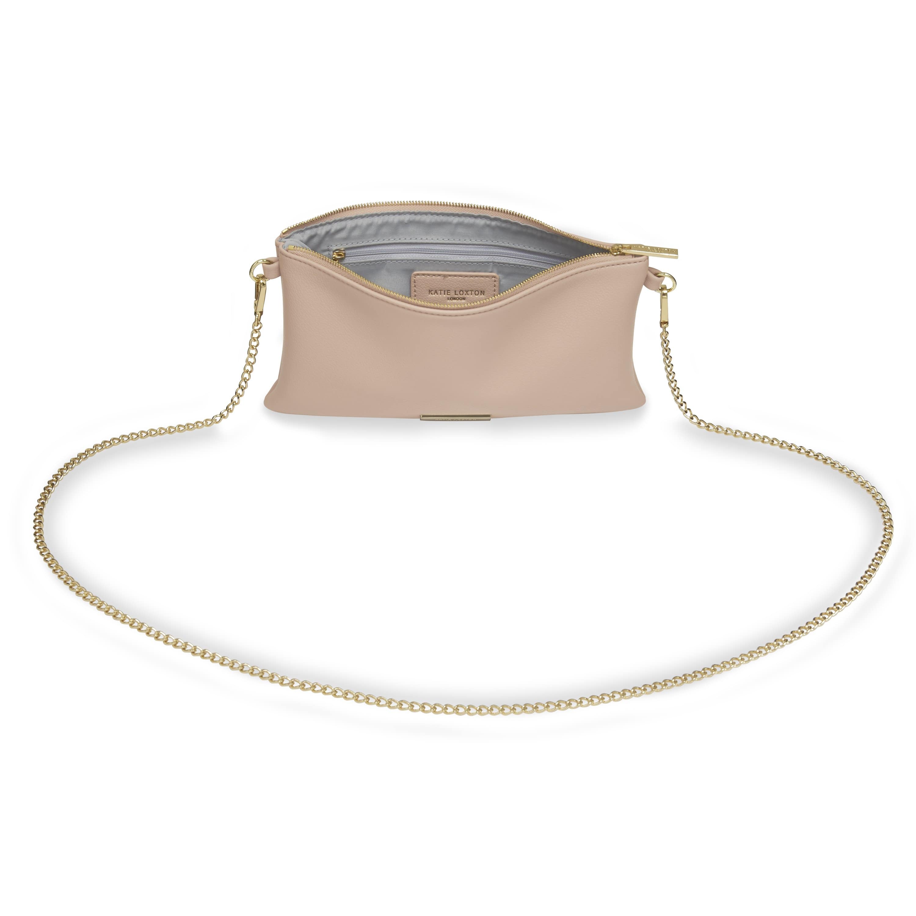 Katie Loxton Accessories One Size Katie Loxton Freya Taupe Cross Body Bag With Chain Strap KLB862 izzi-of-baslow