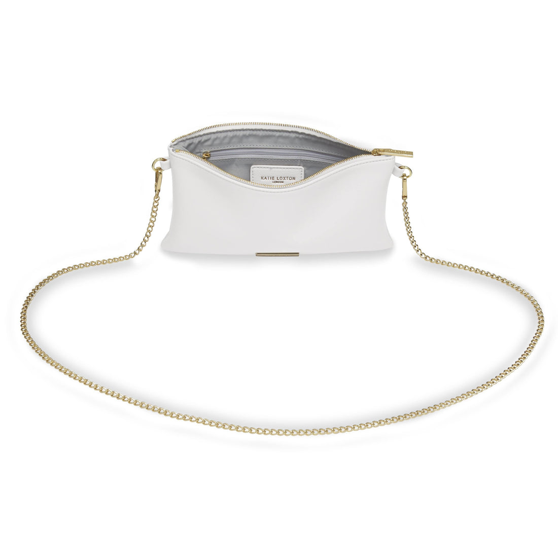 Katie Loxton Accessories One Size Katie Loxton Freya White Cross Body Bag With Chain Strap KLB863 S izzi-of-baslow