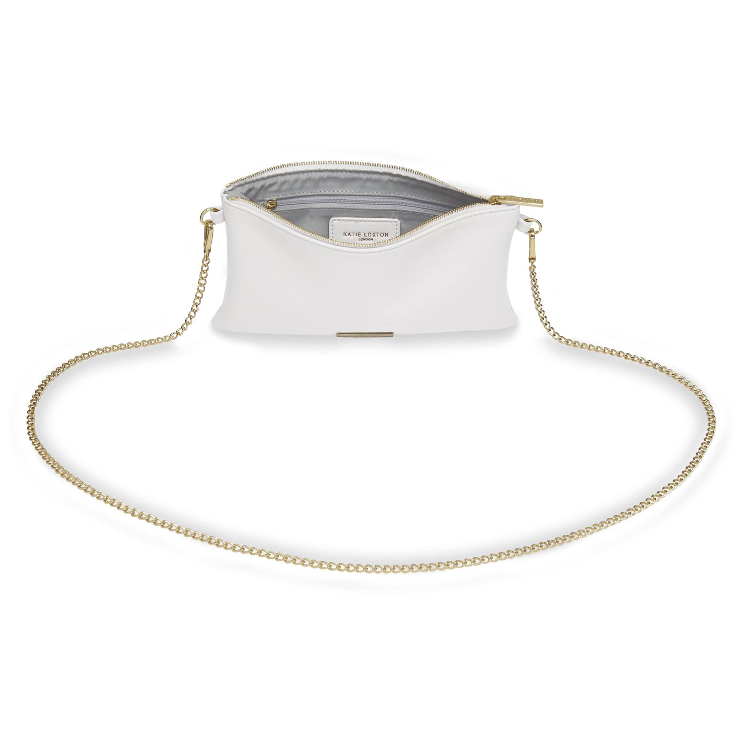 Katie Loxton Accessories One Size Katie Loxton Freya White Cross Body Bag With Chain Strap KLB863 S izzi-of-baslow