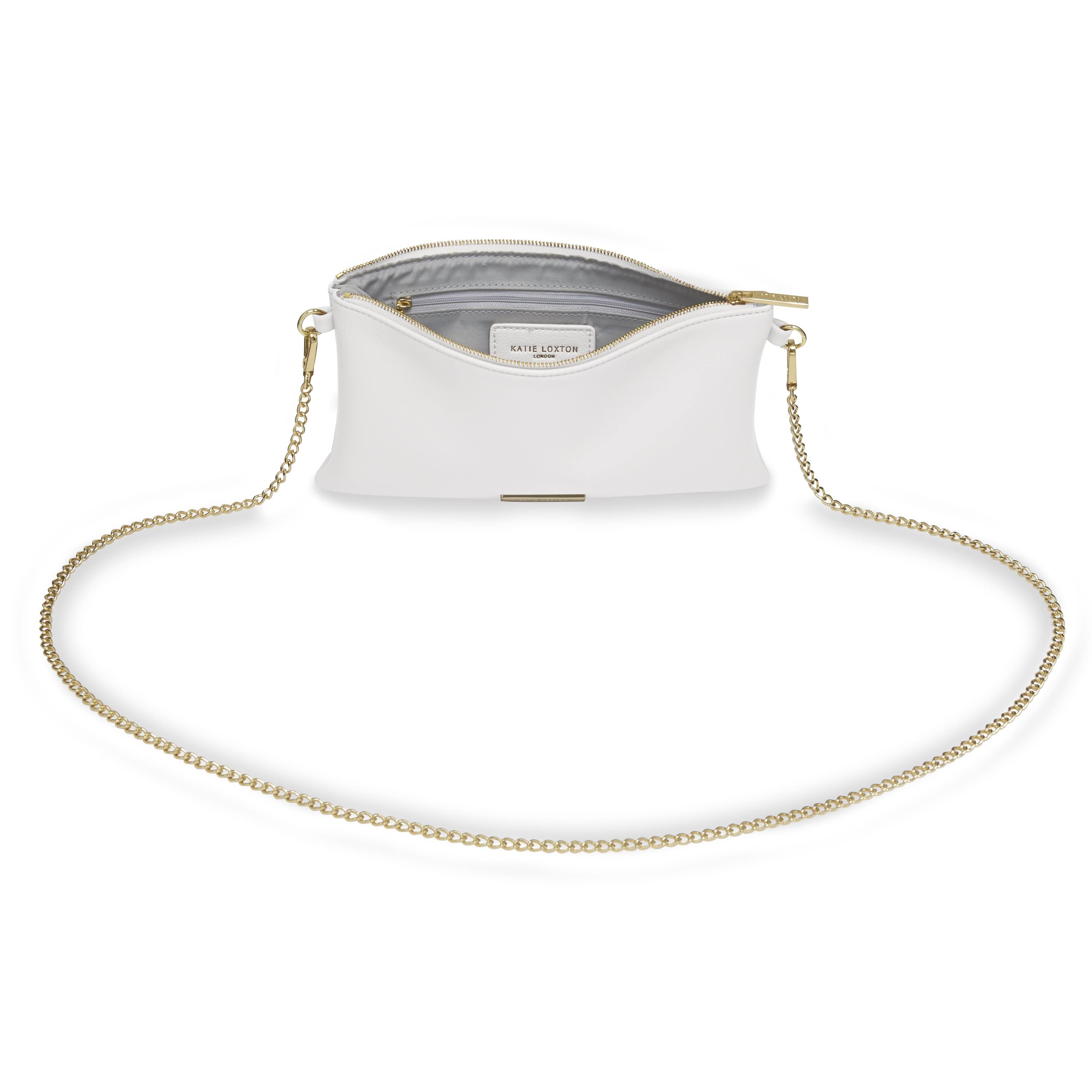 Katie Loxton Accessories One Size Katie Loxton Freya White Cross Body Bag With Chain Strap KLB863 S izzi-of-baslow