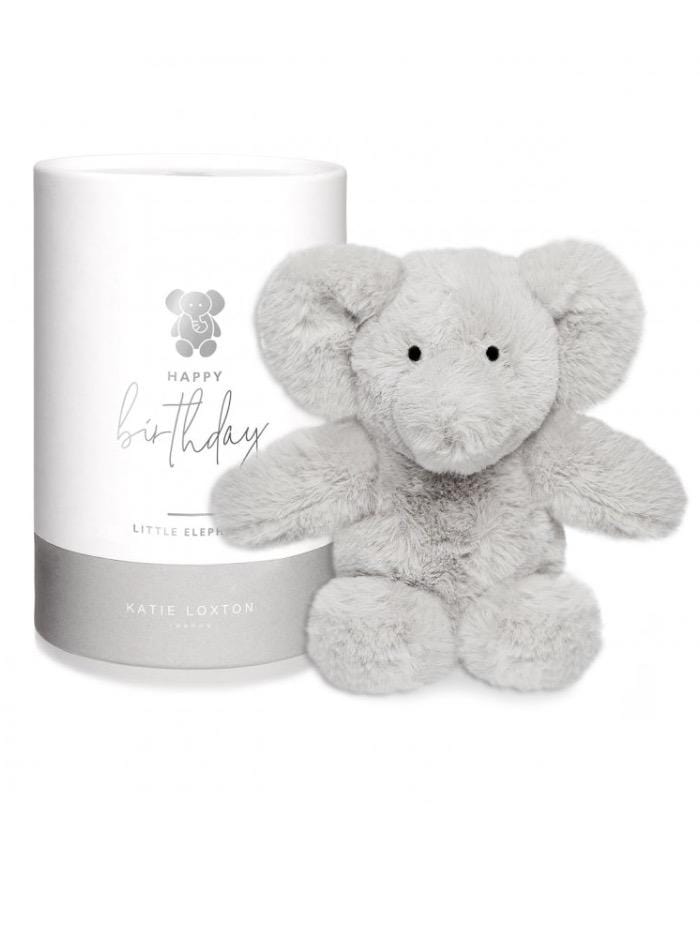 Katie Loxton Accessories One Size Katie Loxton Grey Elephant Baby Toy Happy Birthday BA0037 izzi-of-baslow