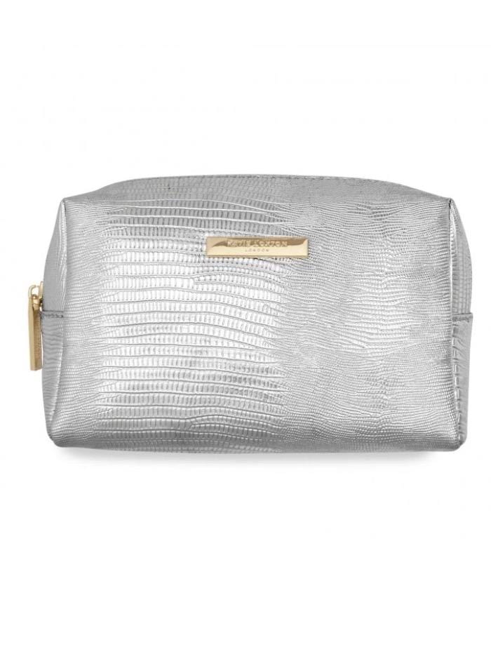 Katie Loxton Accessories One Size Katie Loxton Metallic Silver Croc Make Up Bag KLB723 S izzi-of-baslow