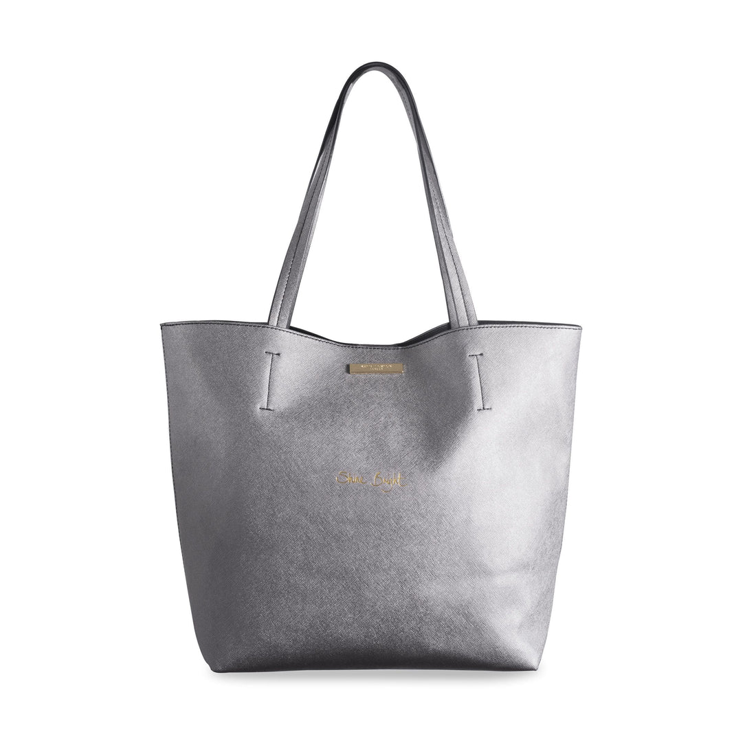 Katie Loxton Accessories One Size Katie Loxton Parker Shopper Love Life Metallic Charcoal Tote KLB231 izzi-of-baslow