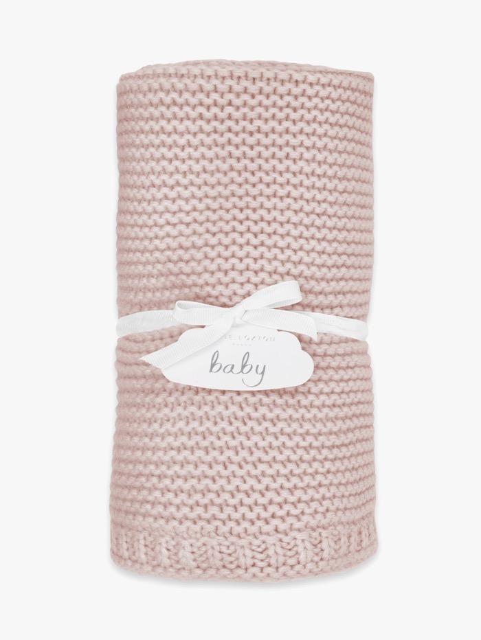 Katie Loxton Accessories One Size Katie Loxton Pink Cotton Knitted Baby Blanket BA0071 izzi-of-baslow