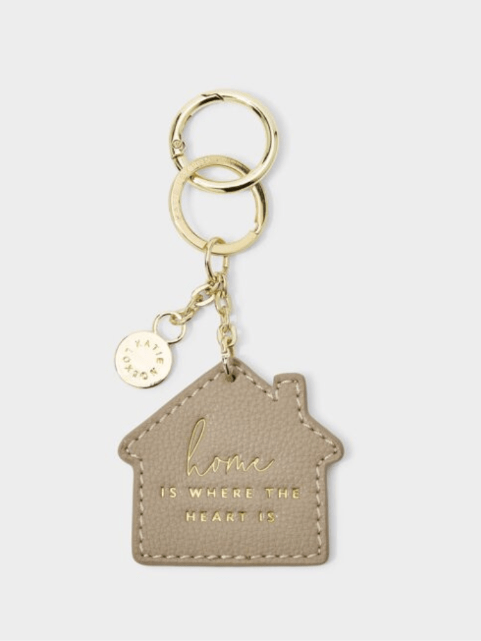Katie Loxton Accessories One Size Katie Loxton T Chain Keyring ‘Home Is Where The Heart Is’ Taupe KLB2366 izzi-of-baslow