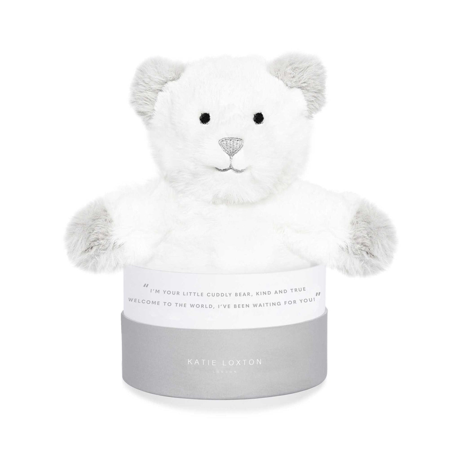 Katie Loxton Accessories One Size Katie Loxton White/Grey Teddy Bear Baby Toy BA0036 S izzi-of-baslow