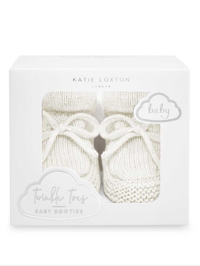 Katie Loxton Accessories One Size Katie Loxton White Knitted Baby Booties BA0074 izzi-of-baslow