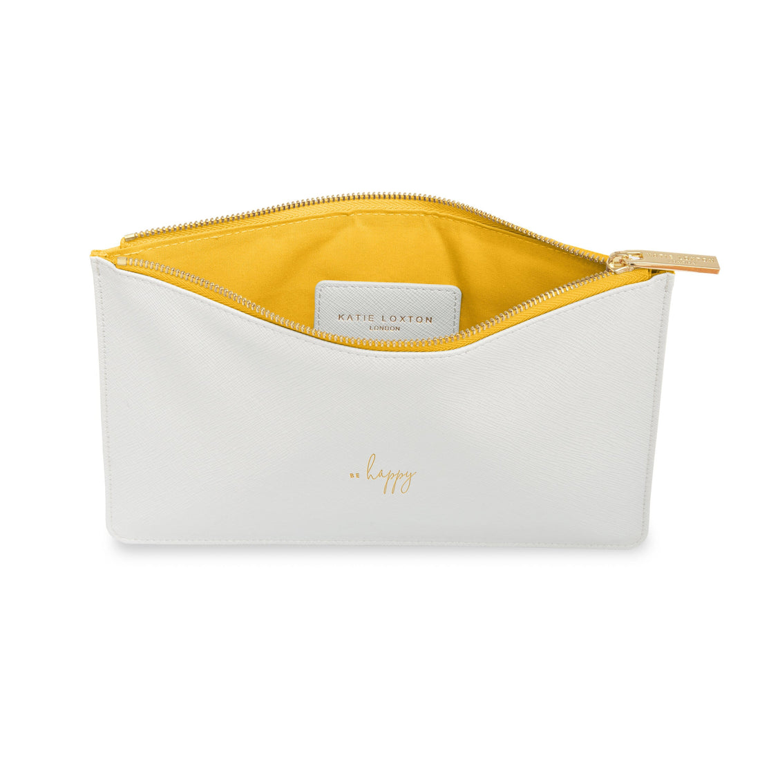 Katie Loxton Gifts One Size Katie Loxton Be Happy Colour Pop Perfect Pouch in White KLB747 izzi-of-baslow