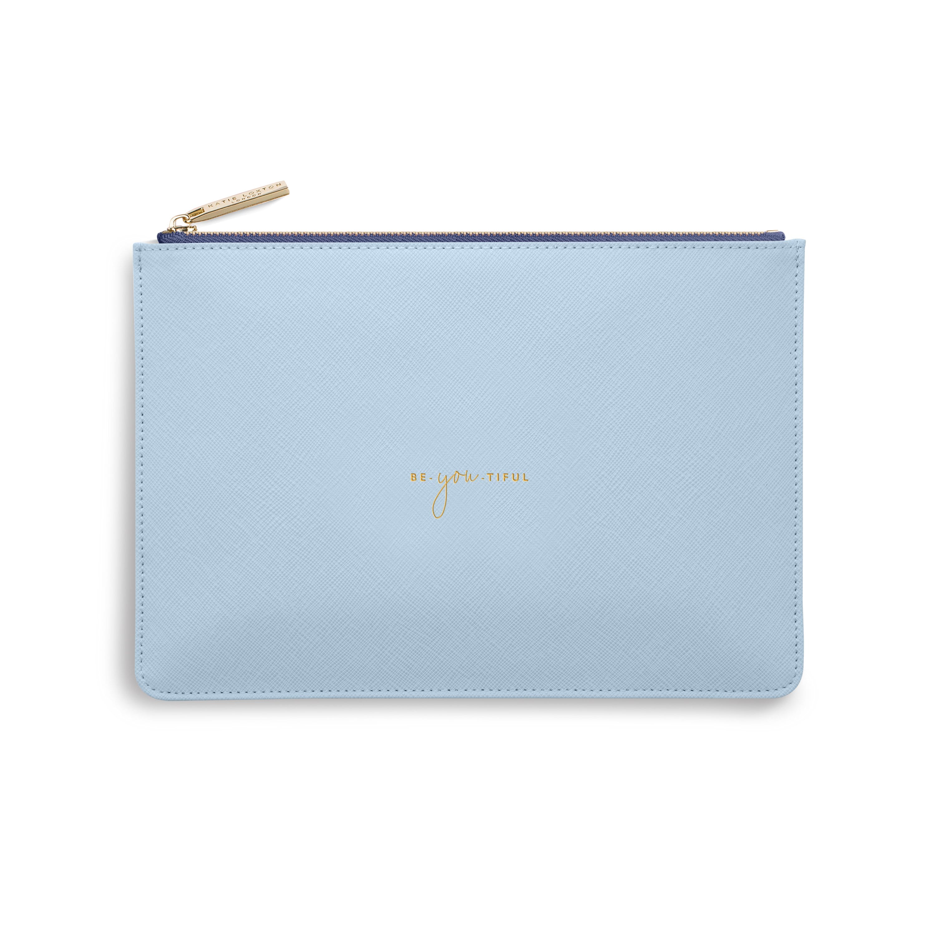 Katie Loxton Gifts One Size Katie Loxton Be You Tiful Colour Pop Perfect Pouch in Sky Blue KLB749 izzi-of-baslow