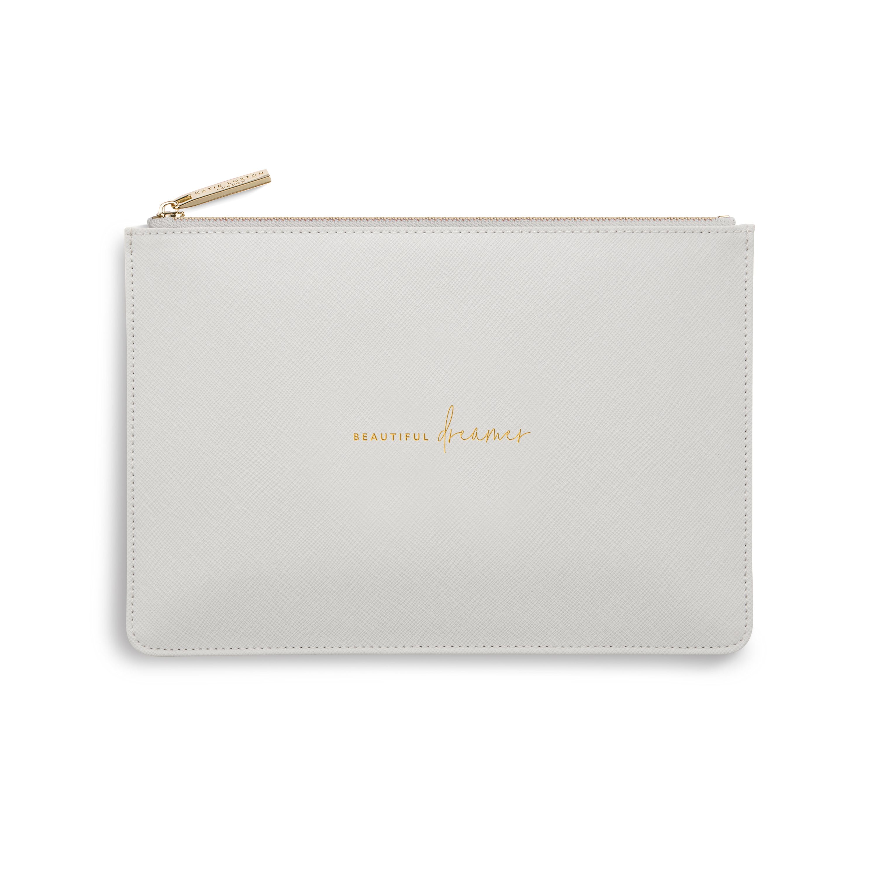 Katie Loxton Gifts One Size Katie Loxton Beautiful Dreamer Perfect Pouch in Pale Grey KLB753 izzi-of-baslow