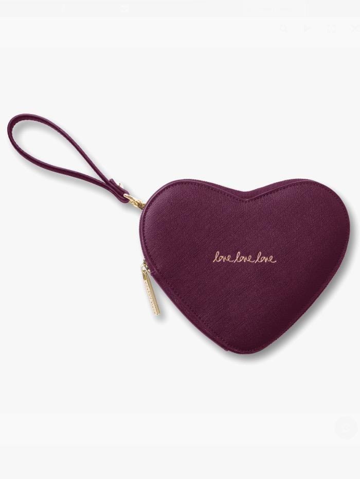 Katie Loxton Gifts One Size Katie Loxton Burgundy Heart Clutch Love Love Love KLB051 izzi-of-baslow