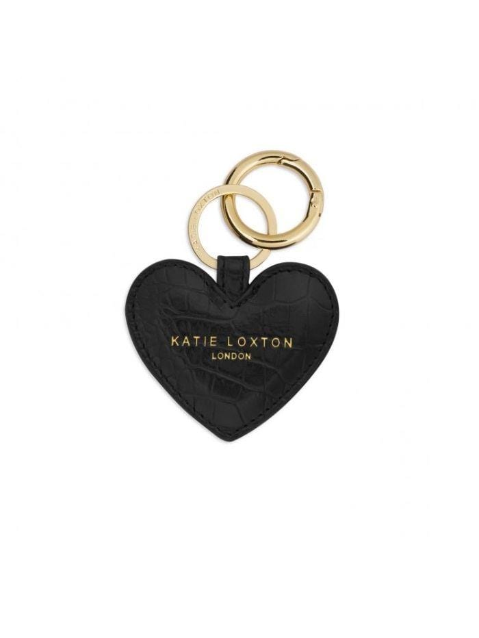 Katie Loxton Gifts One Size Katie Loxton Celine Croc Heart Black Key Ring KLB633 izzi-of-baslow