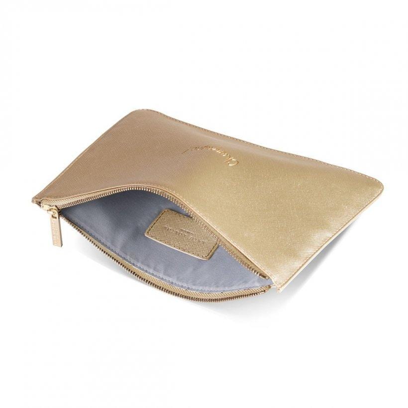 Katie Loxton Gifts One Size Katie Loxton Champagne Perfect Pouch in Gold KLB357 izzi-of-baslow