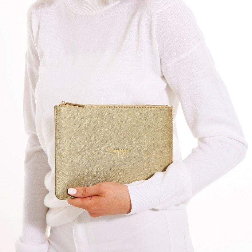 Katie Loxton Gifts One Size Katie Loxton Champagne Perfect Pouch in Gold KLB357 izzi-of-baslow