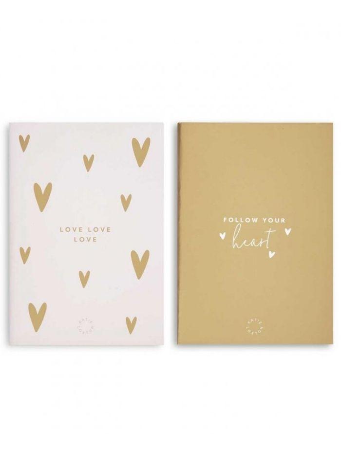 Katie Loxton Gifts One Size Katie Loxton Duo Pack Notebooks in Pink &amp; Gold KLST063 izzi-of-baslow