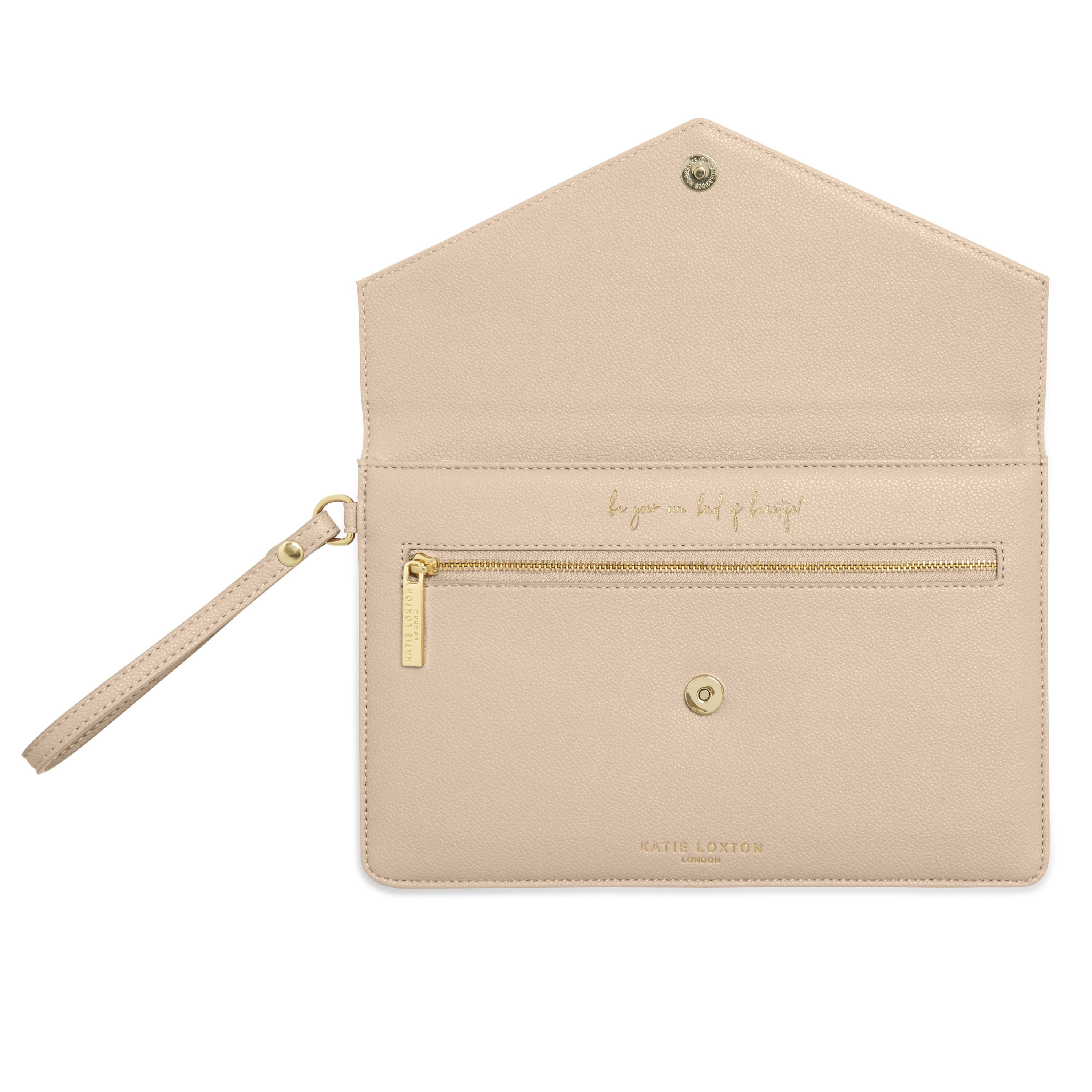 Katie Loxton Gifts One Size Katie Loxton Esme Envelope Nude Pink Clutch Bag KLB797 izzi-of-baslow