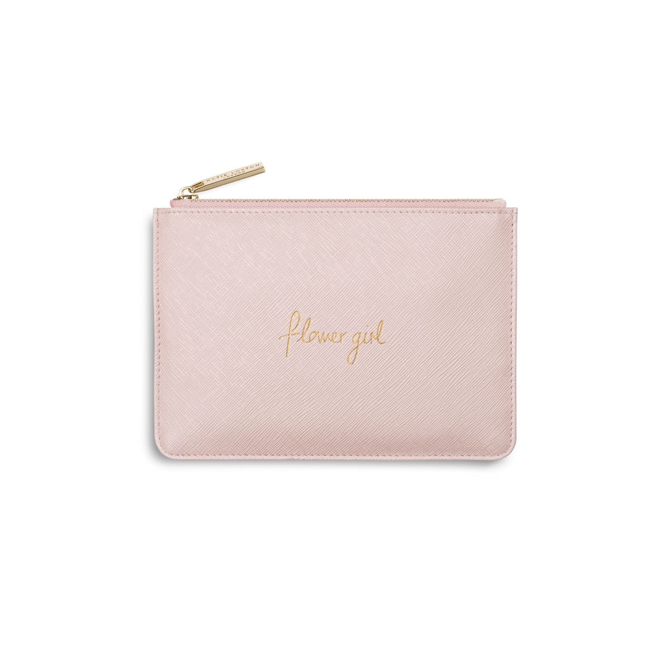 Katie Loxton Gifts One Size Katie Loxton Flower Girl Mini Perfect Pouch in Metallic Pink KLB244 izzi-of-baslow