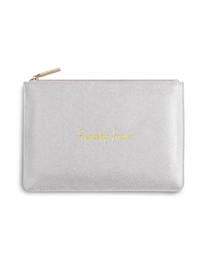 Katie Loxton Gifts One Size Katie Loxton Friendship Forever Perfect Pouch in Metallic Silver KLB izzi-of-baslow