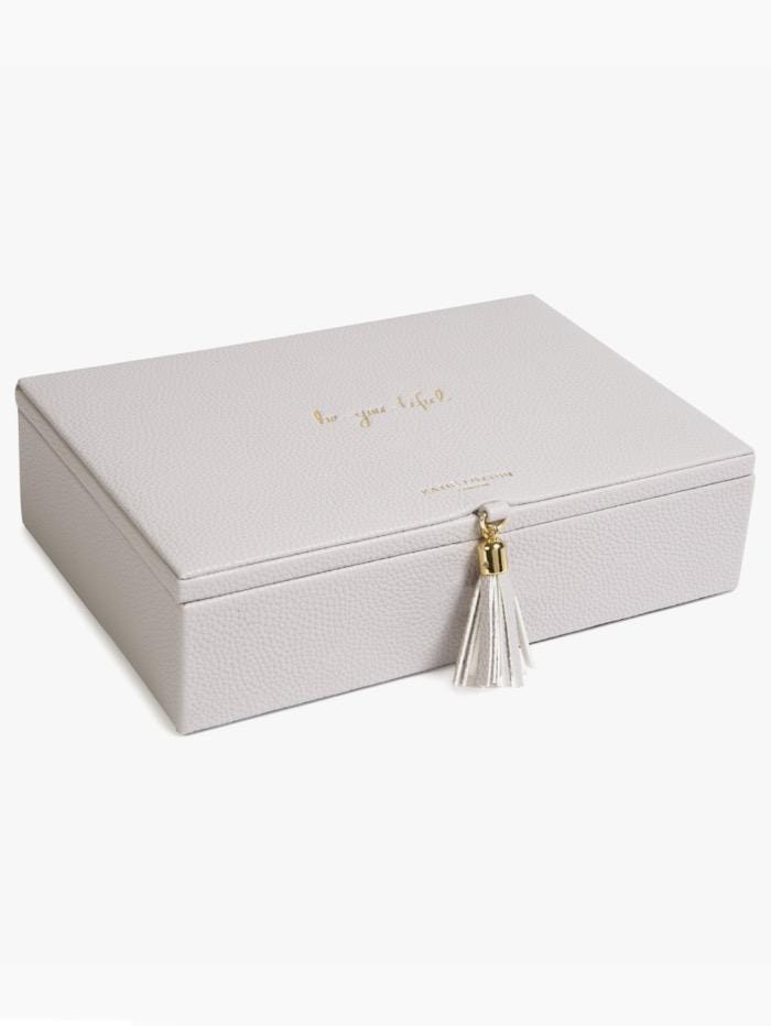 Katie Loxton Gifts One Size Katie Loxton Grey Tassel Jewellery Box Be You-TiFul KLB1278 izzi-of-baslow