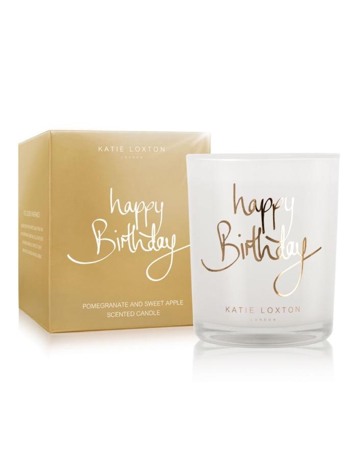 Katie Loxton Gifts One Size Katie Loxton Happy Birthday Candle Gold Square Box KLC izzi-of-baslow