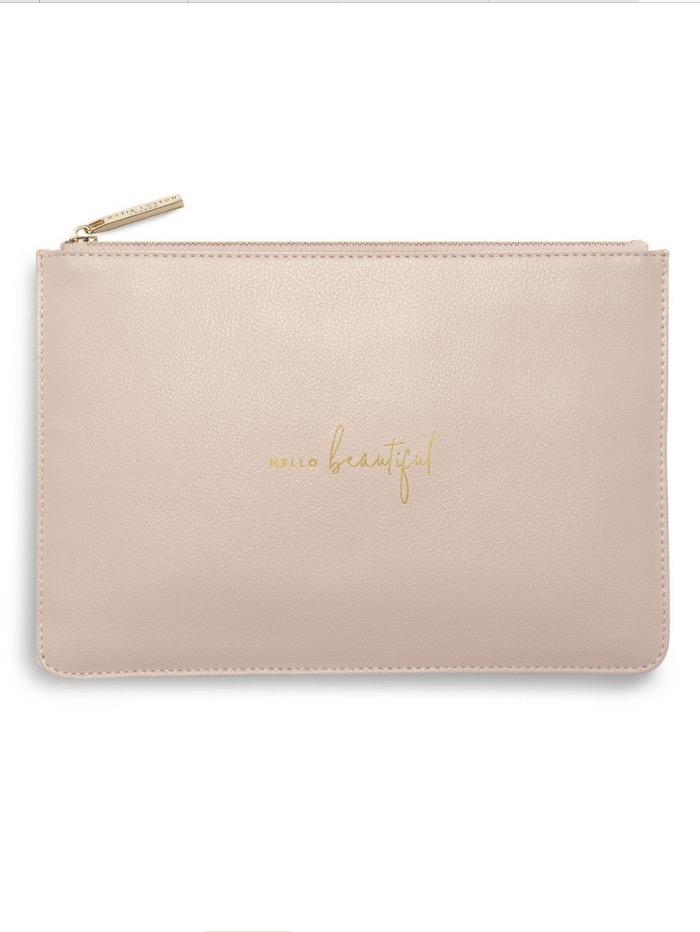 Katie Loxton Gifts One Size Katie Loxton Hello Beautiful Perfect Pouch in Dusky Pink KLB612 izzi-of-baslow