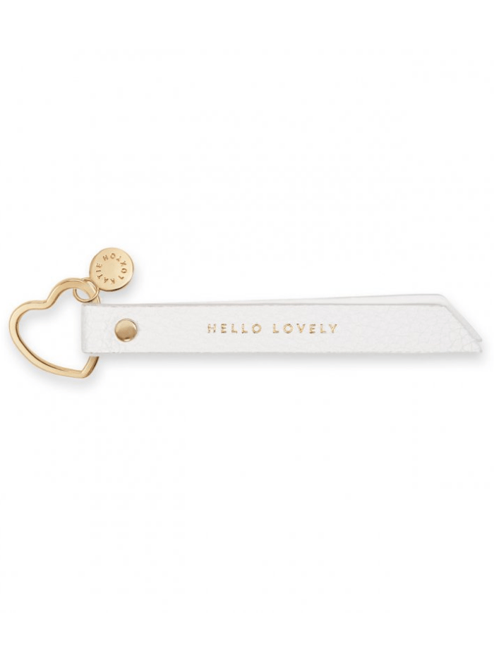 Katie Loxton Gifts One Size Katie Loxton Hello Lovely White Key Ring KLB1663 izzi-of-baslow