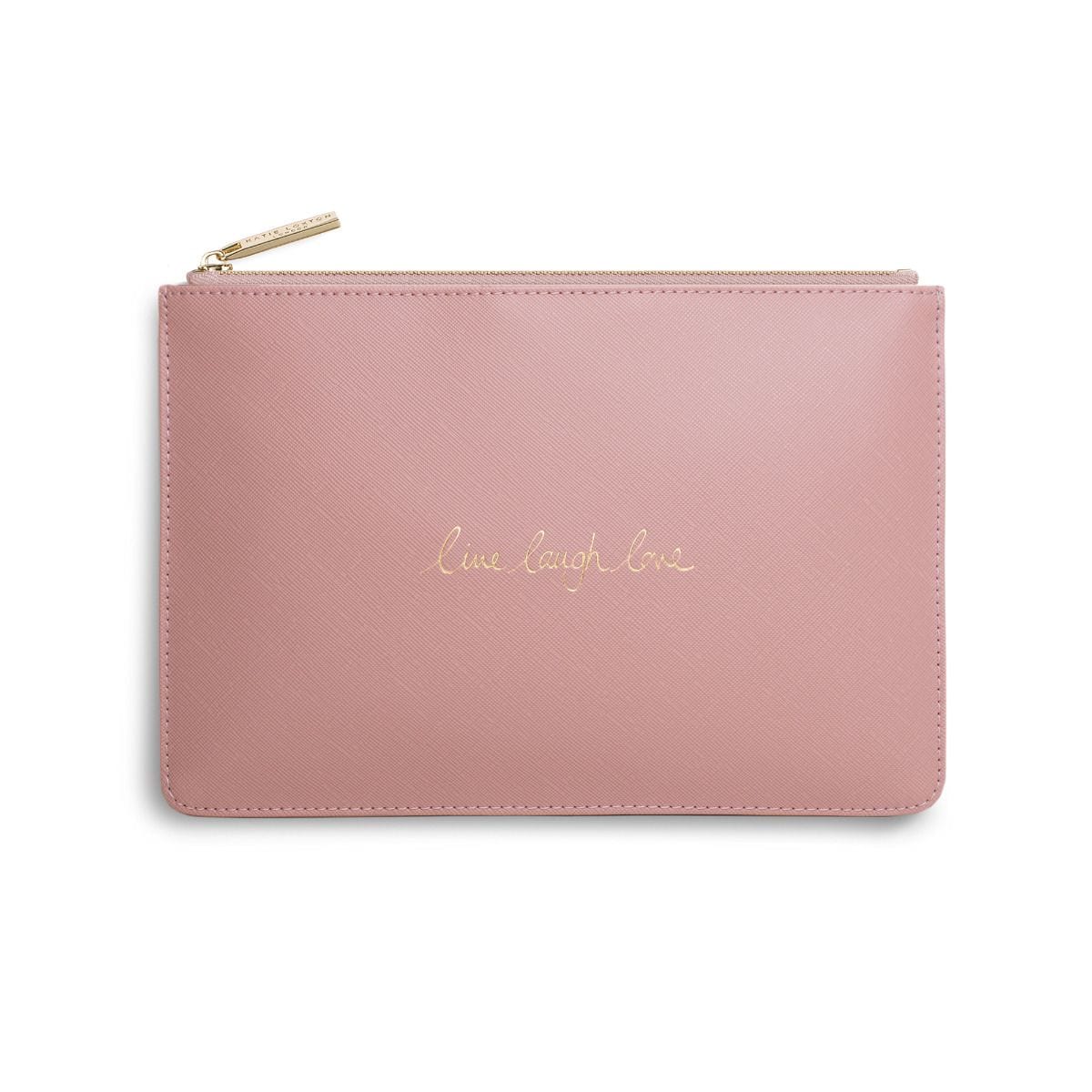 Katie Loxton Gifts One Size Katie Loxton Live Laugh Love Perfect Pouch in Pink KLB201 izzi-of-baslow
