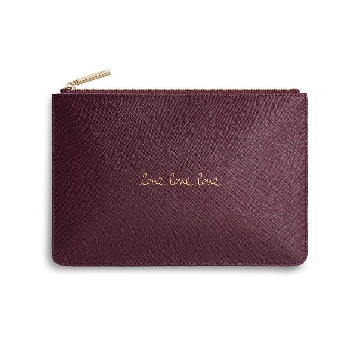 Katie Loxton Gifts One Size Katie Loxton Love Love Love Perfect Pouch in Burgundy KLB210 izzi-of-baslow