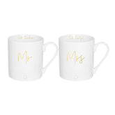 Katie Loxton Gifts One Size Katie Loxton Mr and Mrs Porcelain Mug Gift Set KLCW026 izzi-of-baslow