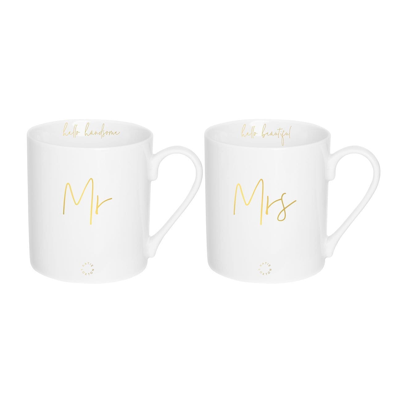 Katie Loxton Gifts One Size Katie Loxton Mr and Mrs Porcelain Mug Gift Set KLCW026 izzi-of-baslow