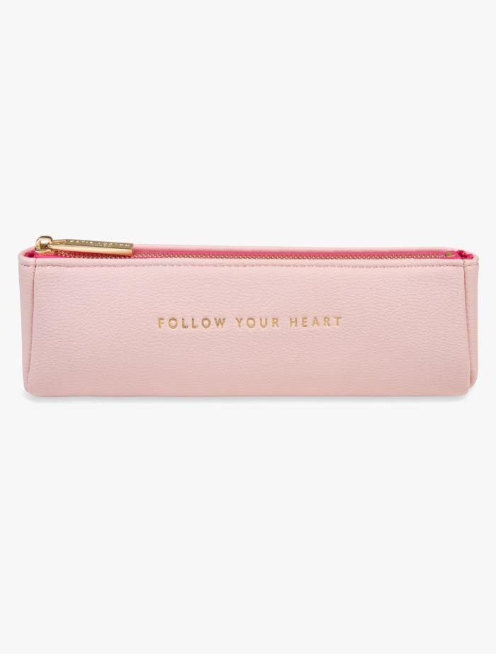 Katie Loxton Gifts One Size Katie Loxton Pink Pencil Case Follow Your Heart KLST120 izzi-of-baslow