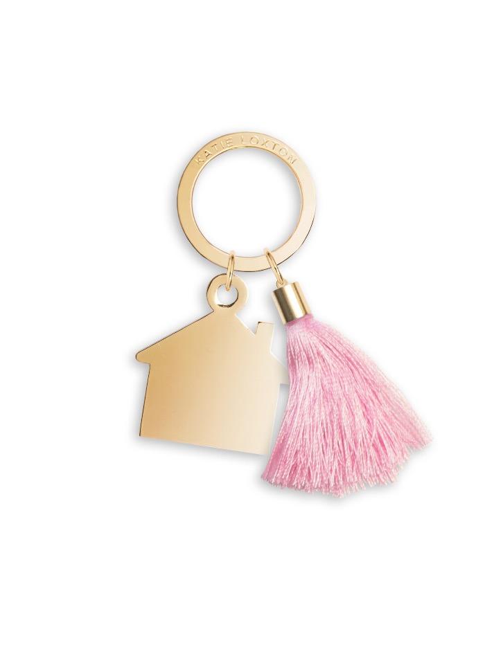 Katie Loxton Gifts One Size Katie Loxton Pink Tassel House Keyring KLB579 izzi-of-baslow