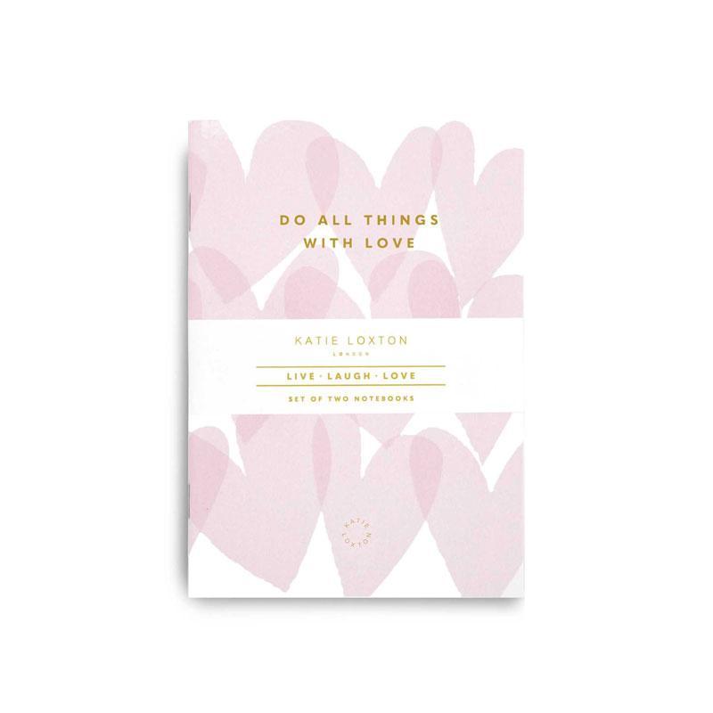 Katie Loxton Gifts One Size Katie Loxton Pretty Notebook Duo in Pink KLST014 izzi-of-baslow